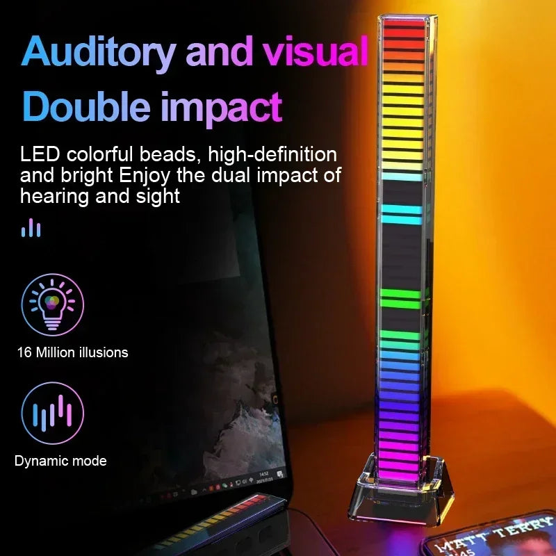 RGB Sound Pickup Lamp LED Atmosphere Lights Music Sync Muticolor Music Rhythm Light For Party Esports Room Automobile Decoration