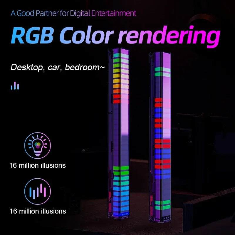 RGB Sound Pickup Lamp LED Atmosphere Lights Music Sync Muticolor Music Rhythm Light For Party Esports Room Automobile Decoration
