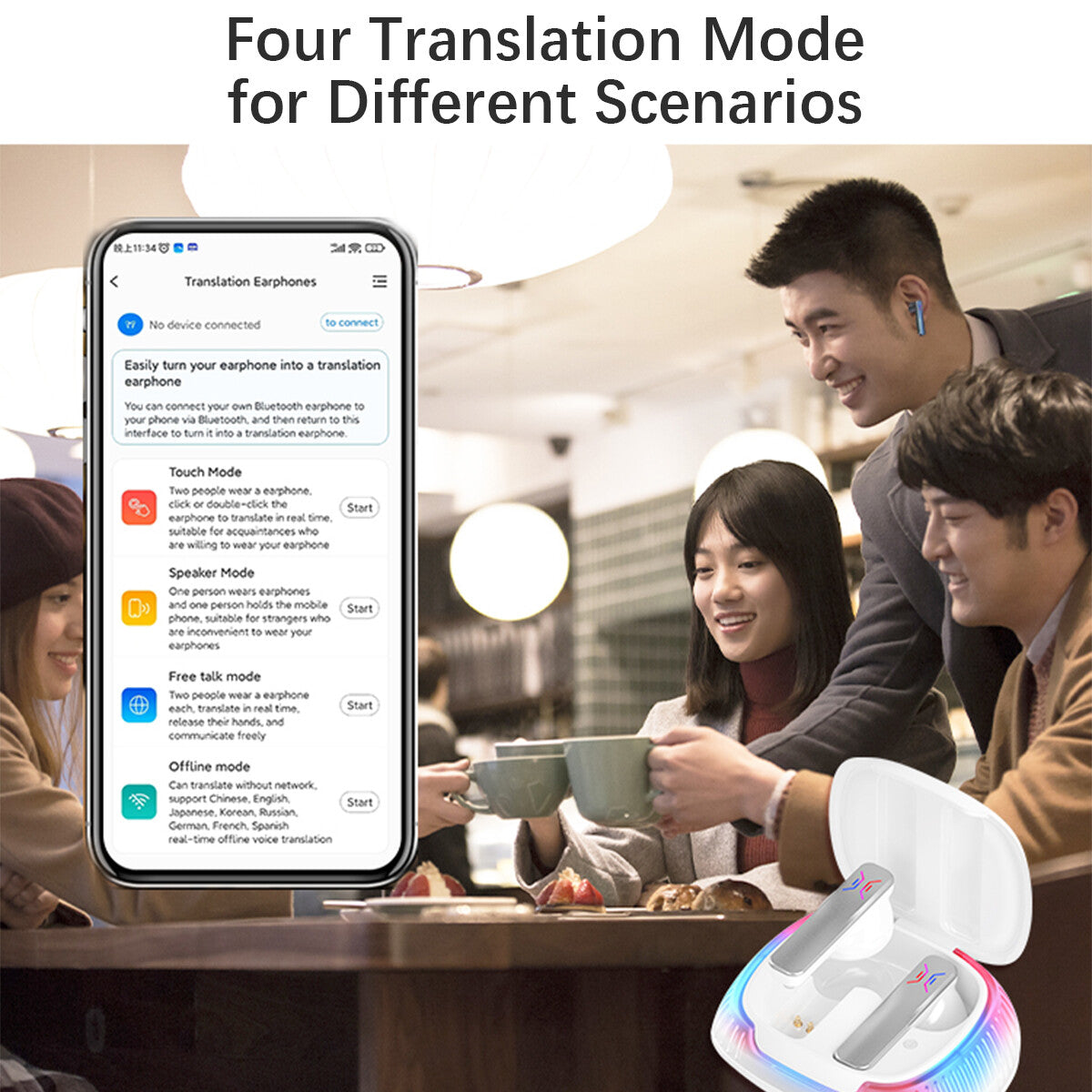 Language Translator Earbuds 144 Language Voice Translator Wireless Device 2025